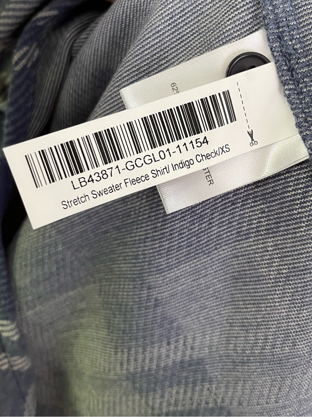 NWT Quince Stretch Sweater Fleece Shirt Indigo Check Plaid Blue XS Button Up - Picture 11 of 12